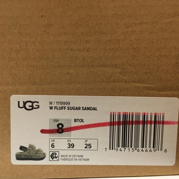 UGG Fluff Sugar Slingback Sandal Slipper -Burnt Olive Faux Fur -Women’s US 8 - Picture 5 of 7